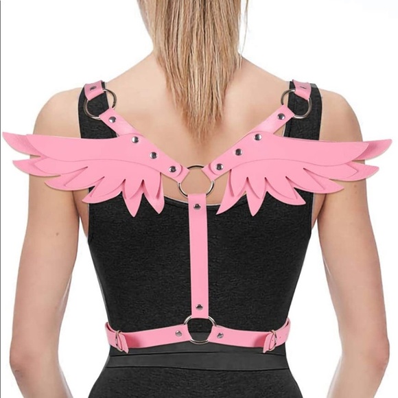 n/a Accessories - PU Leather Pink Angel Wing Harness